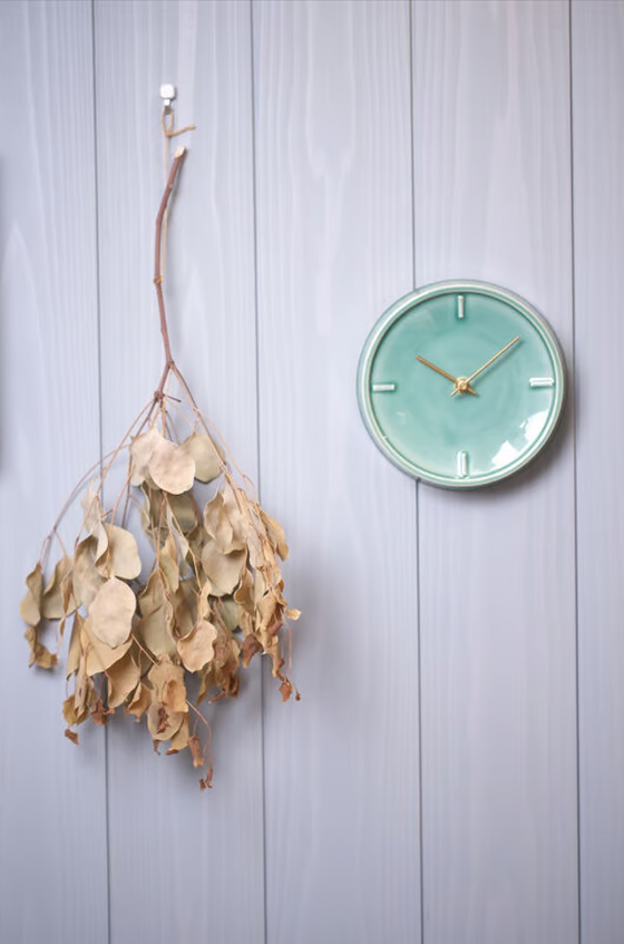 Tohoku Pale Green Hand Glazed Japanese Mid Sized Clock