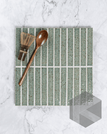  Hatsuborder Aqua Hand Glazed Japanese Mosaic Tile