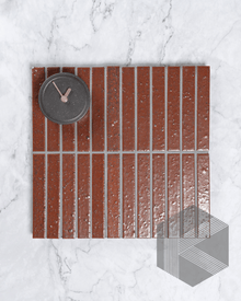  Hatsuborder Burnt Red Hand Glazed Japanese Mosaic Tile