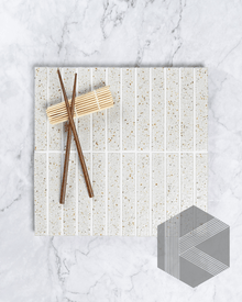  Hatsuborder White Hand Glazed Japanese Mosaic Tile