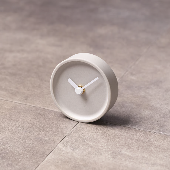 Kanto Pale Grey Japanese Crafted Small Clock