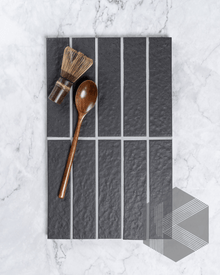  Sabi Charcoal Matt Glazed Porcelain Mosaic 45x195mm